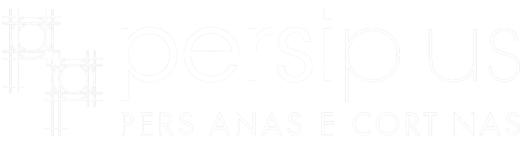 Logomarca Persiplus Persianas e Cortinas branco